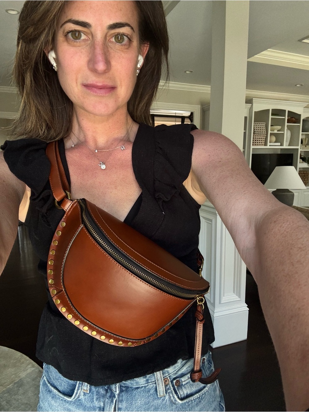 Isabel Marant Skano Bag in Grained Leather-Cognac - Picture 3 of 8